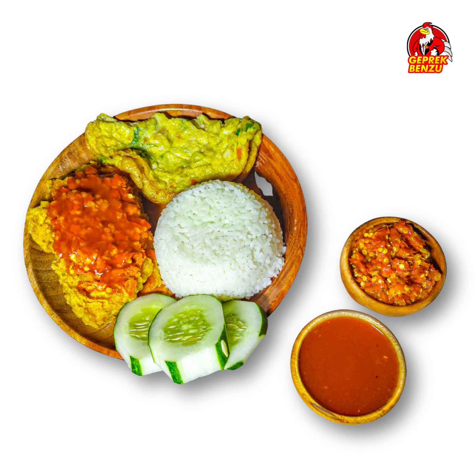 Nasi Ayam Geprek Sambal Bawang + Telur Dadar